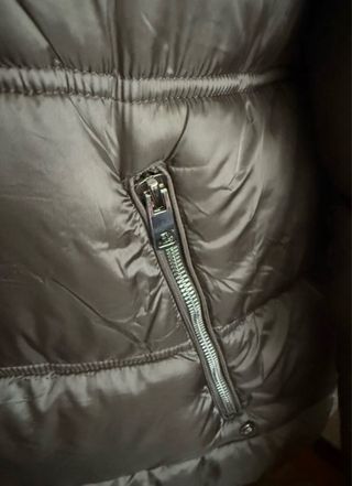 Chaqueta plateada con capucha,XL