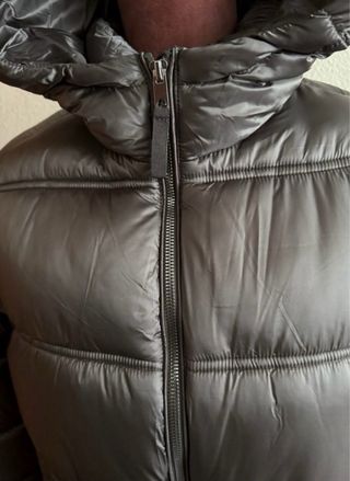 Chaqueta plateada con capucha,XL