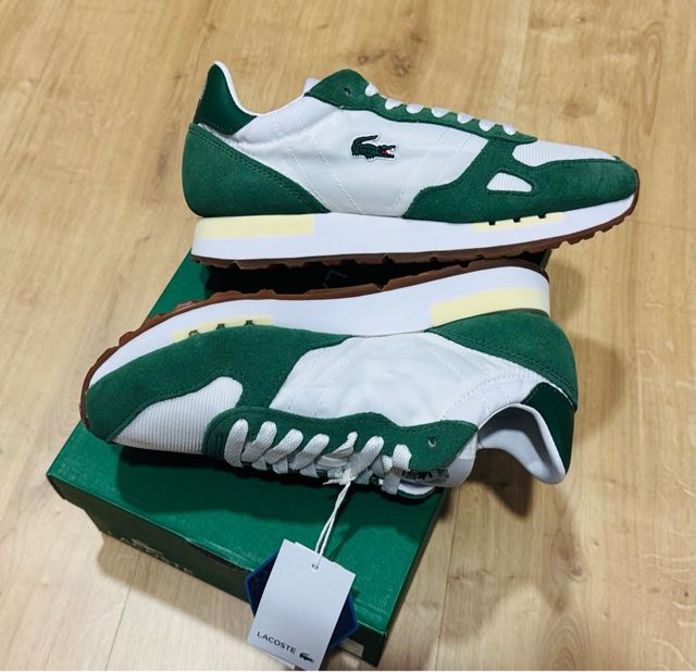 Lacoste Zapatillas Lona Blancas y Verdes Talla 37