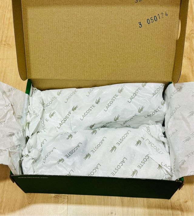 Lacoste Zapatillas Lona Blancas y Verdes Talla 37