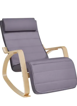 Mecedora lactancia gris con reposapiés