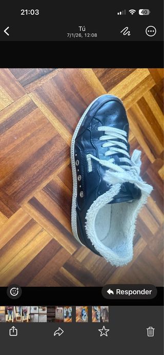 Zapatillas Scalpers Piel Negra y Blanca