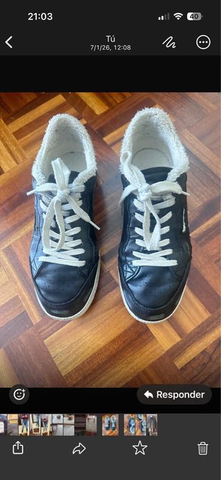 Zapatillas Scalpers Piel Negra y Blanca