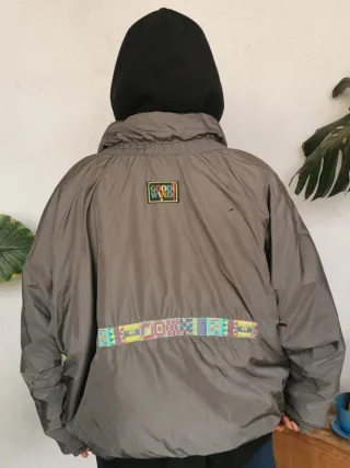 Chaqueta Anorak Vintage Good Wind Gris Multicolor