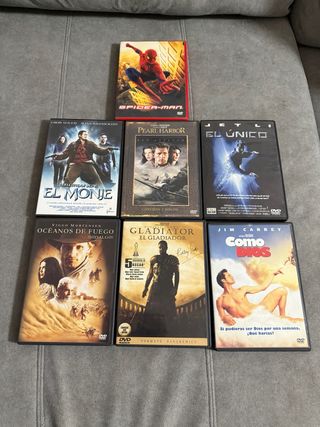 Lote 8 Películas DVD: Spiderman, Gladiator, etc.