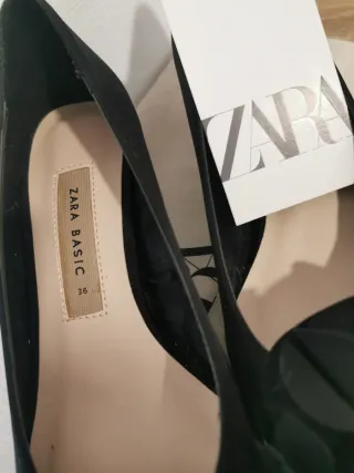 Tacones Zara Negro Flores