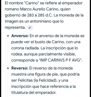 Escasa Moneda Romana Antoniano Carino