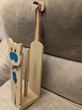 Porta rotoli carta gatto legno VINTAGE