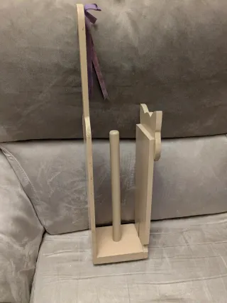 Porta rotoli carta gatto legno VINTAGE