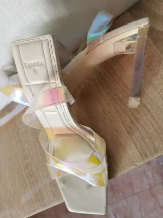 Tacones transparentes fiesta multicolor