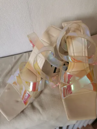 Tacones transparentes fiesta multicolor