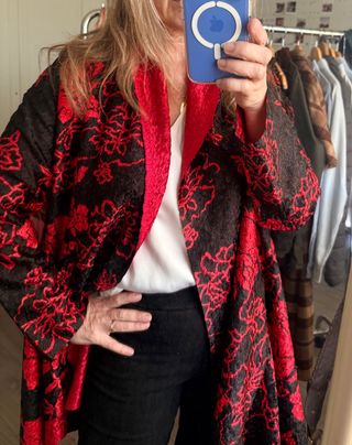 Chaqueta reversible seda floral