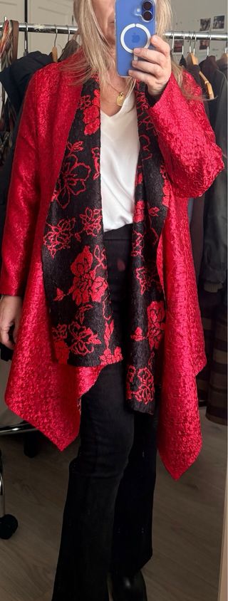 Chaqueta reversible seda floral