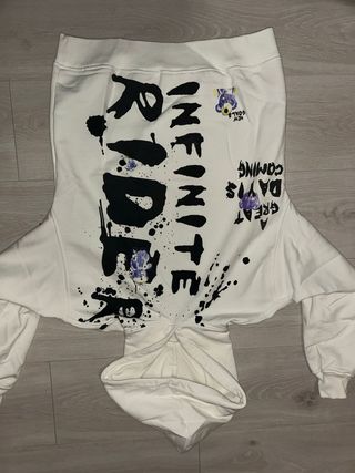 Sudadera Zara Blanca Estampada