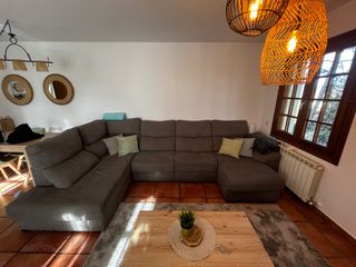 Sofá modular gris con 2 chaise longue
