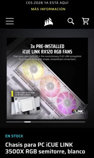 Torre PC Corsair iCUE LINK RGB Blanca