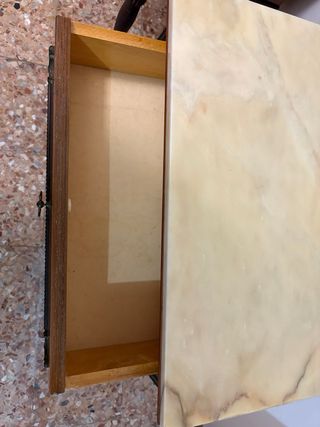 Coppia comodini vintage marmo e legno