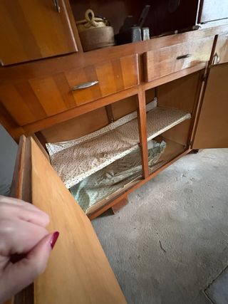 Credenza in legno anni '40 con vetrina