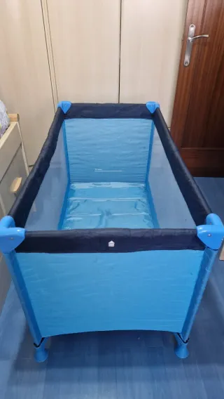 Cuna de viaje parque azul