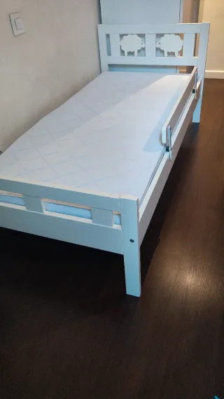Cama Infantil Ikea KRITTER + Somier +  Barandilla