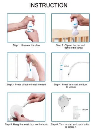 Móvil cuna + soporte caja musical
