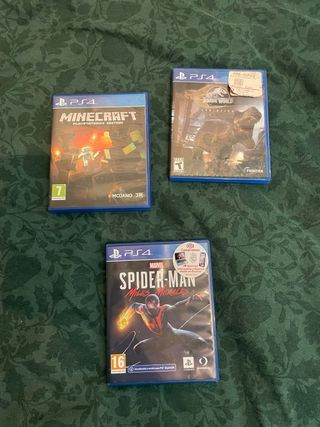 Lote 3 Juegos PS4: Minecraft, Jurassic, spider man