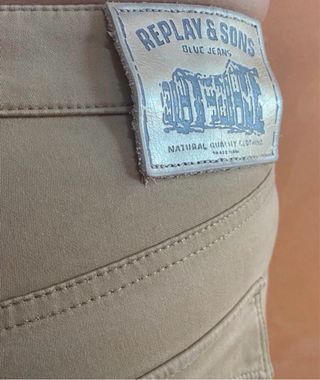 Pantaloni Replay Donna Beige Skinny Taglia 36