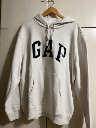 Sudadera GAP Blanca con Logo Azul