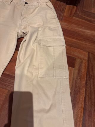 Pantalones cargo beige mujer talla 36
