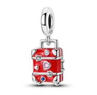 Charm Maleta Roja Corazón Rosa 1141