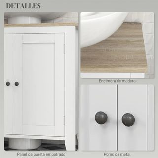 Mueble bajo lavabo blanco y madera
