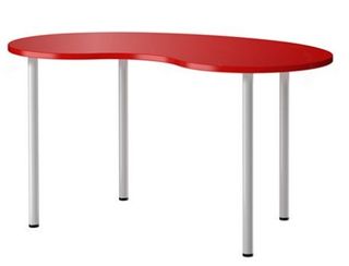 Mesa escritorio roja forma riñón