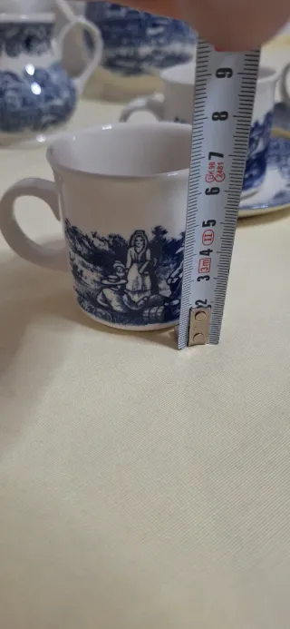 Juego de café Churchill azul y blanco