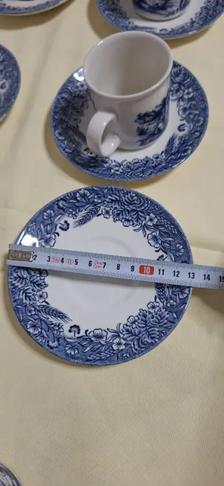 Juego de café Churchill azul y blanco