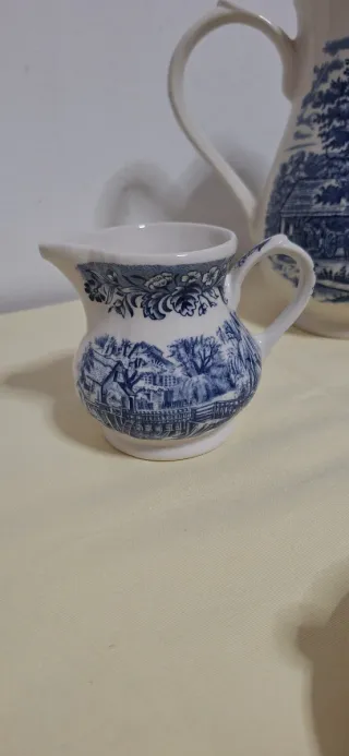 Juego de café Churchill azul y blanco