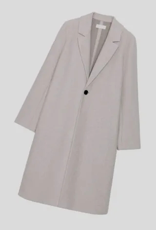 Abrigo ZARA, en tono beige claro/gris piedra