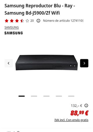 Samsung BD-J5900 Reproductor Blu-ray 3D Wi-Fi Full HD (BD-J5900/EN)