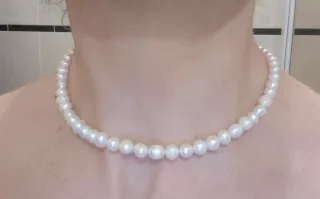 Collar de perlas naturales cierre dorado