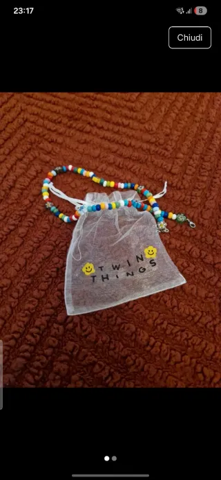 Collana unisex beads multicolor