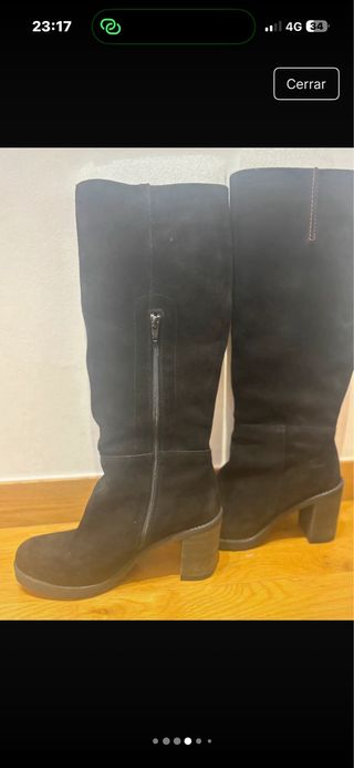 Botas altas negras de ante