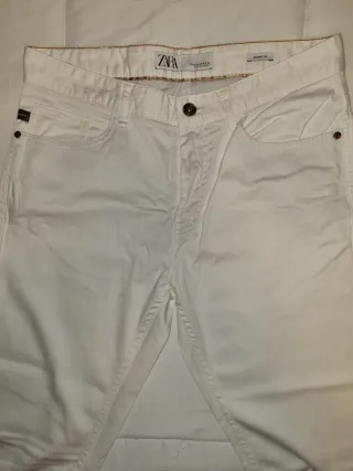 Pantalón Zara Hombre Blanco