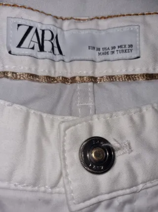 Pantalón Zara Hombre Blanco