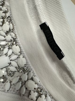 Pinko Canotta Bianca con Pietre