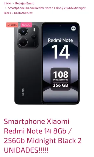 Xiaomi Redmi Note 14 8GB/256GB Midnight Black