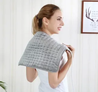 Manta eléctrica para cuerpo gris, beige