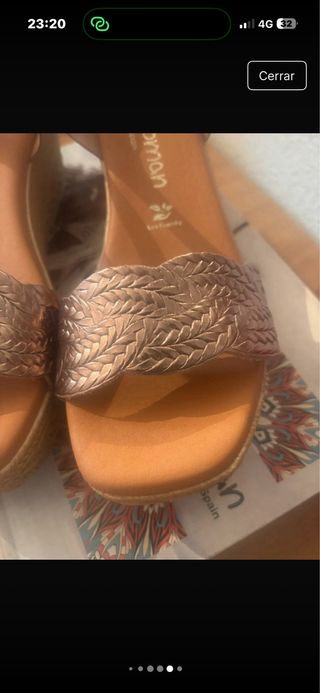 Sandalias cuña Sparwoman marrón y dorado