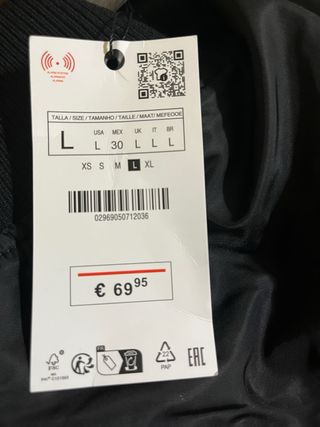 Zara Bomber Jacket Reversible Negro con Capucha