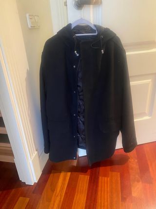 Abrigo paño negro hombre