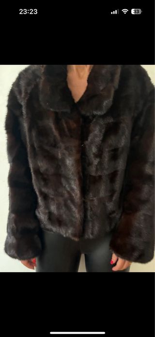Chaqueta de pelo marrón Talla 42