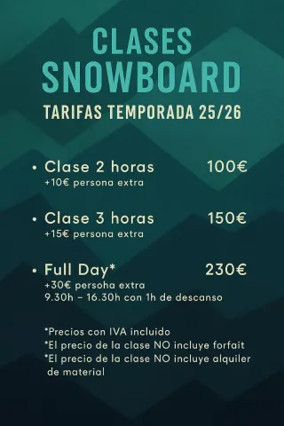 Instructor de Snowboard, Sierra Nevada.